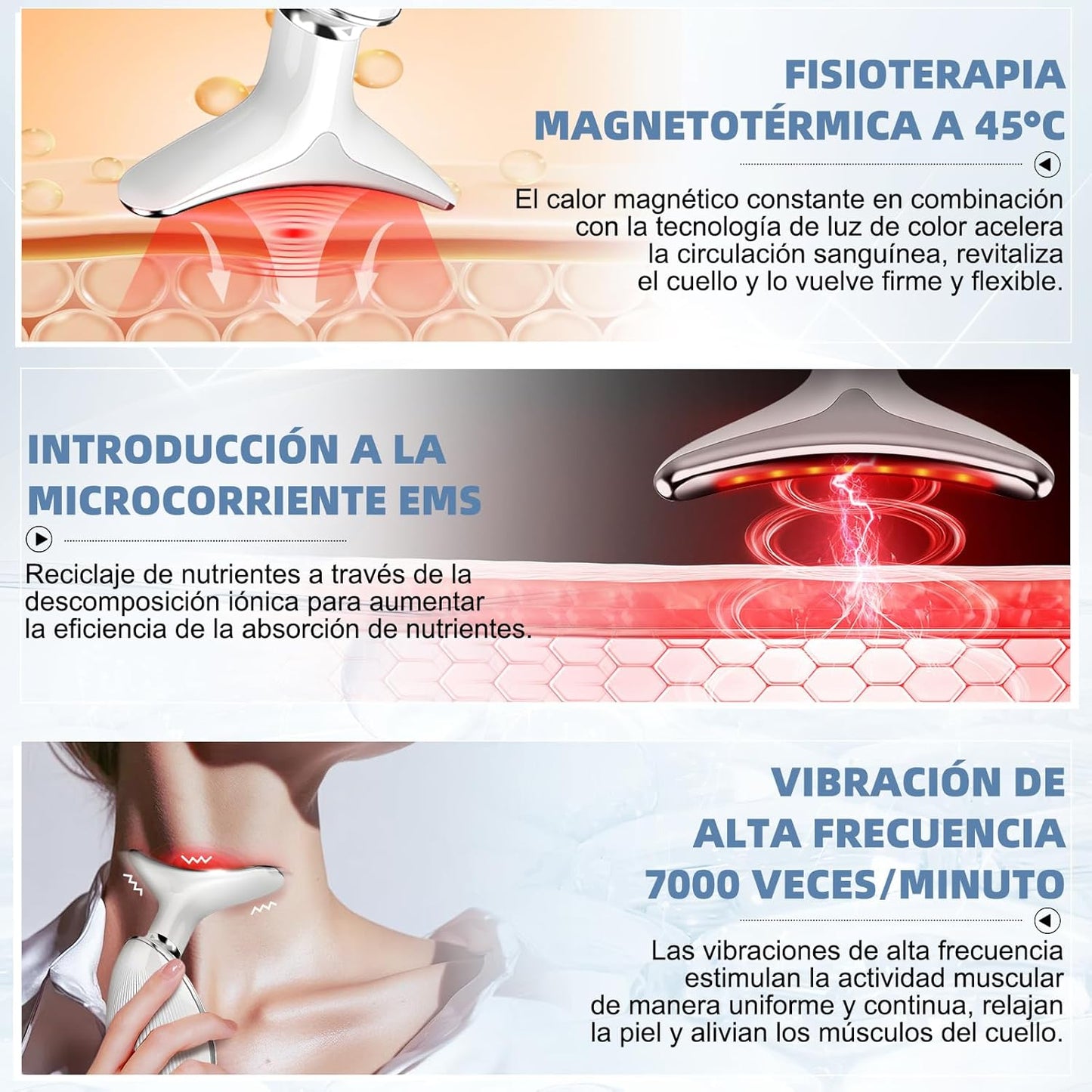 Masajeador antiarrugas facial y cuello - BioLift™