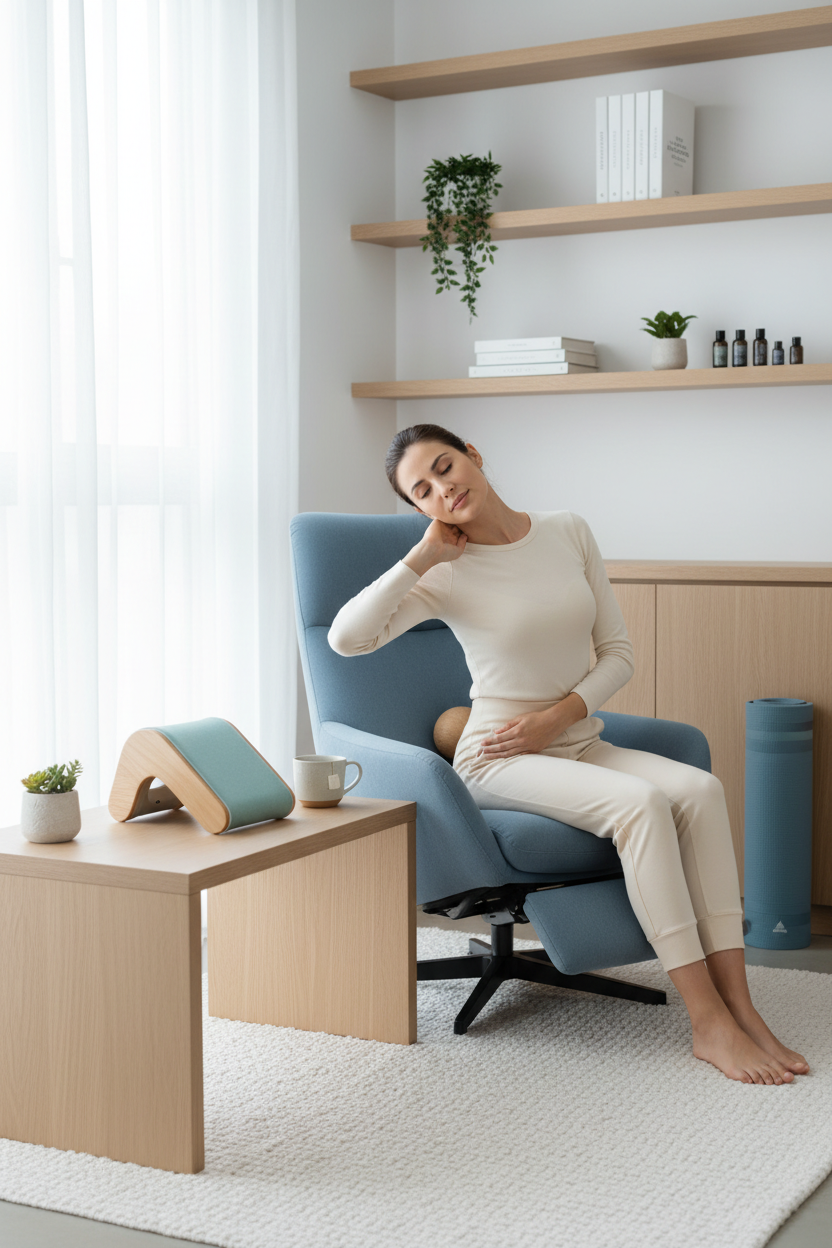 Imagen de bienestar y postura formato móvil