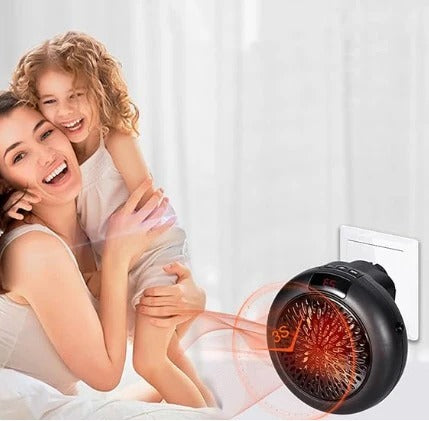 Calefactor Redondo Portátil 900 Watts Negro